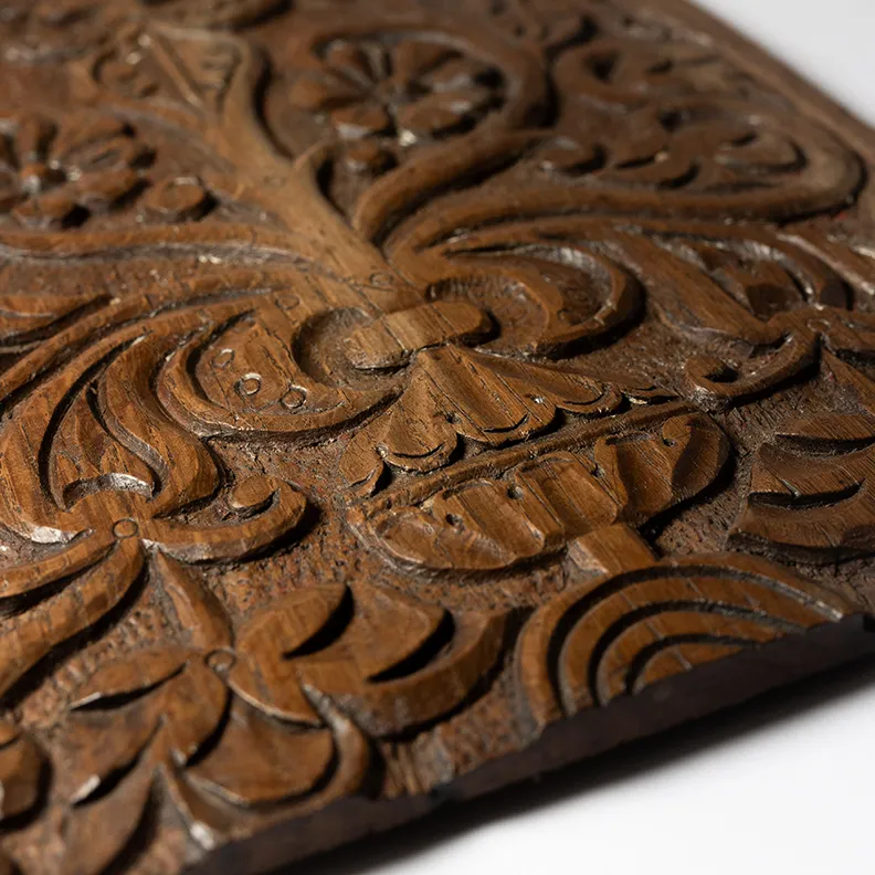 Textured Wood Riser, Wall Art. Brown  - 13" x 9.5"