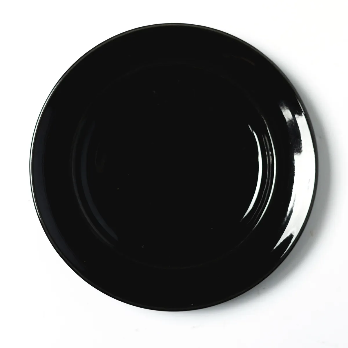 Fitz and Floyd Total Color Black Salad Plate Wide Fluted rim