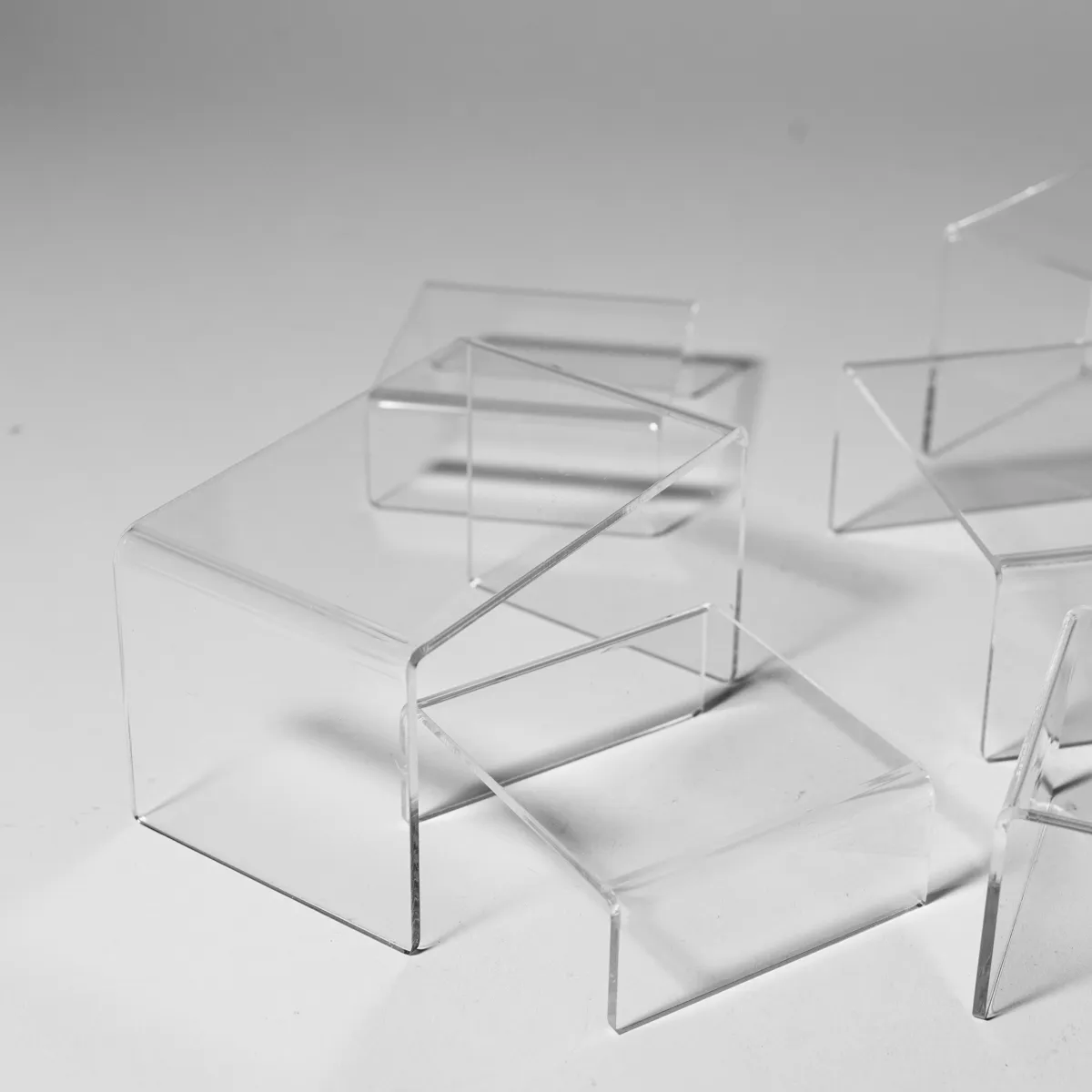 Clear Acrylic Rectangular Riser, set of 3 nesting