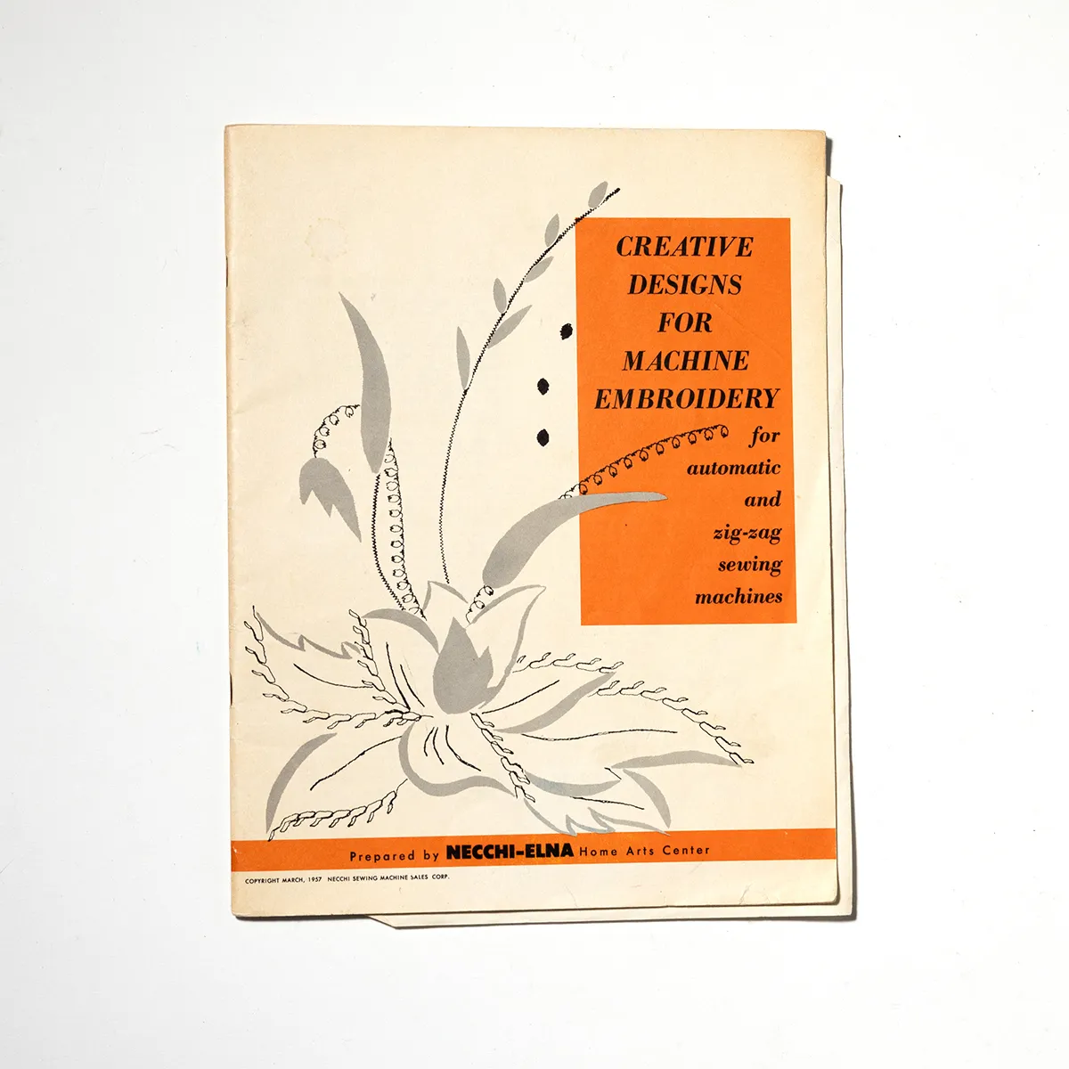 Book Pamphlet: Embroidery Designs 1960 Cream and Orange