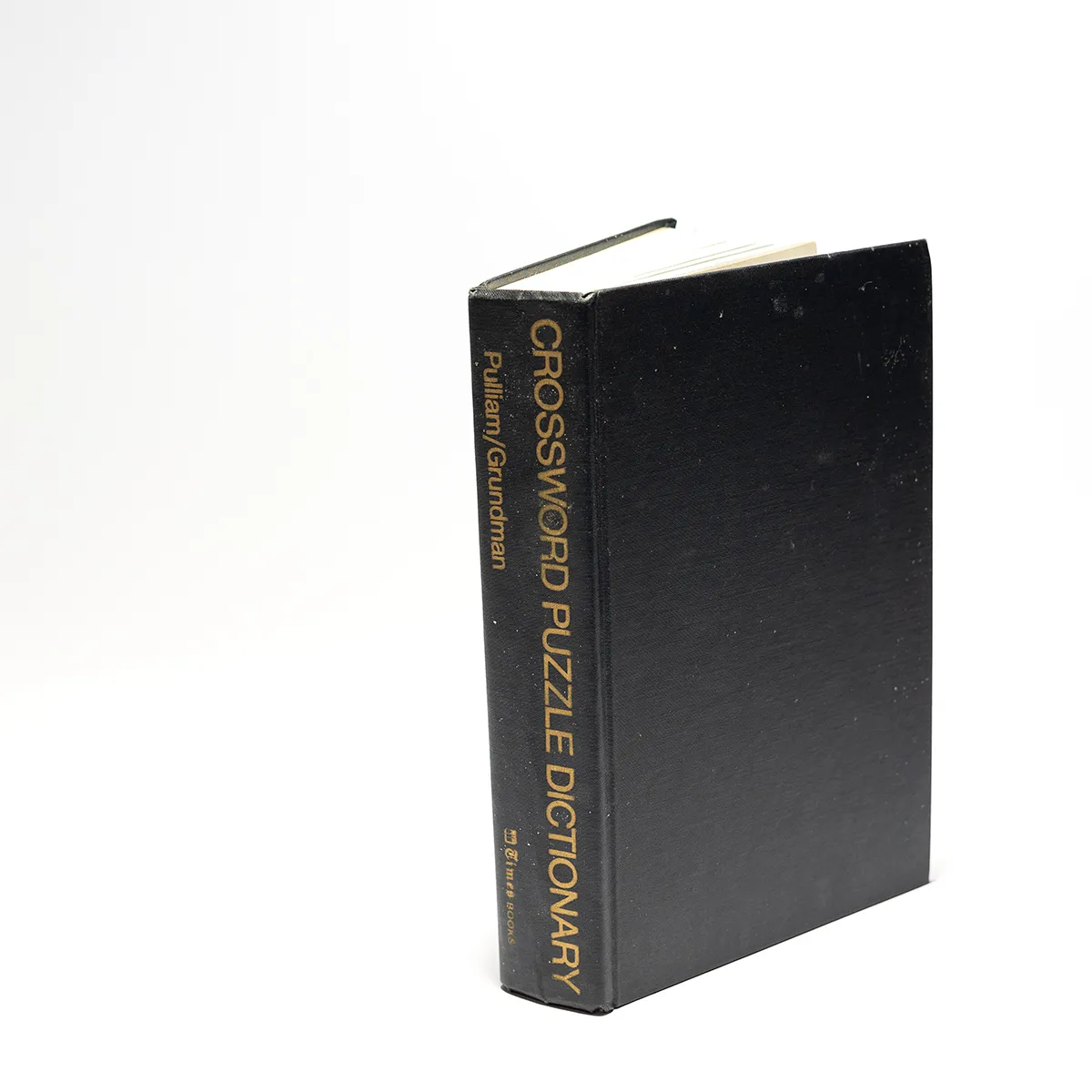 Vintage Book "Crossword Puzzle Dictionary" Black with Gold Letter - 9.5" x 6.25" x 1.5"