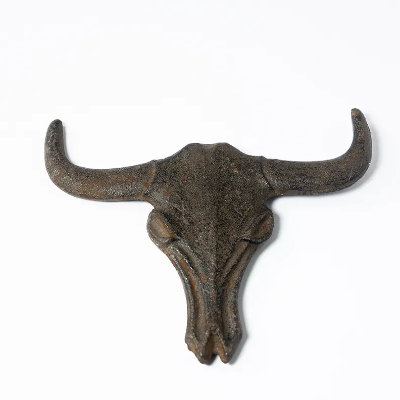 Metal Long Horn Skull Trivet, wall art - 4.5" x 7"