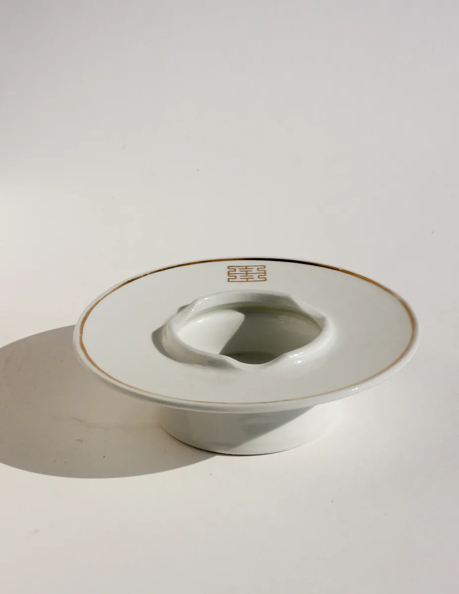 Vintage 1966 Vintage China "Palace" China ashtray White Gold Trim