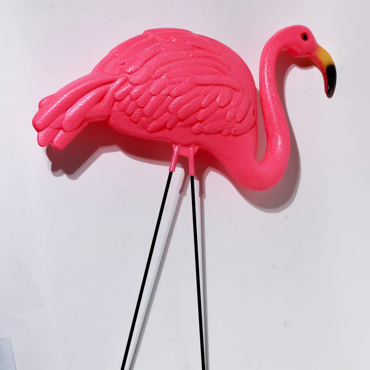 Vintage Pink Plastic Lawn Flamingo Kitsch Yard Ornament