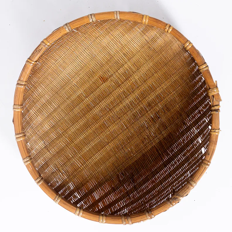 Vintage Woven Wicker Basket Table Decor - 11" x 3"