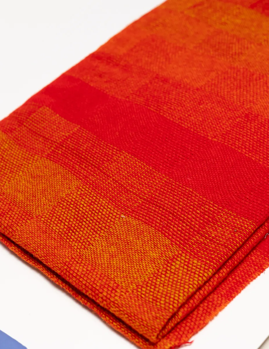 Fabric: Wool, Red to Orange Checkered Woven Fabric