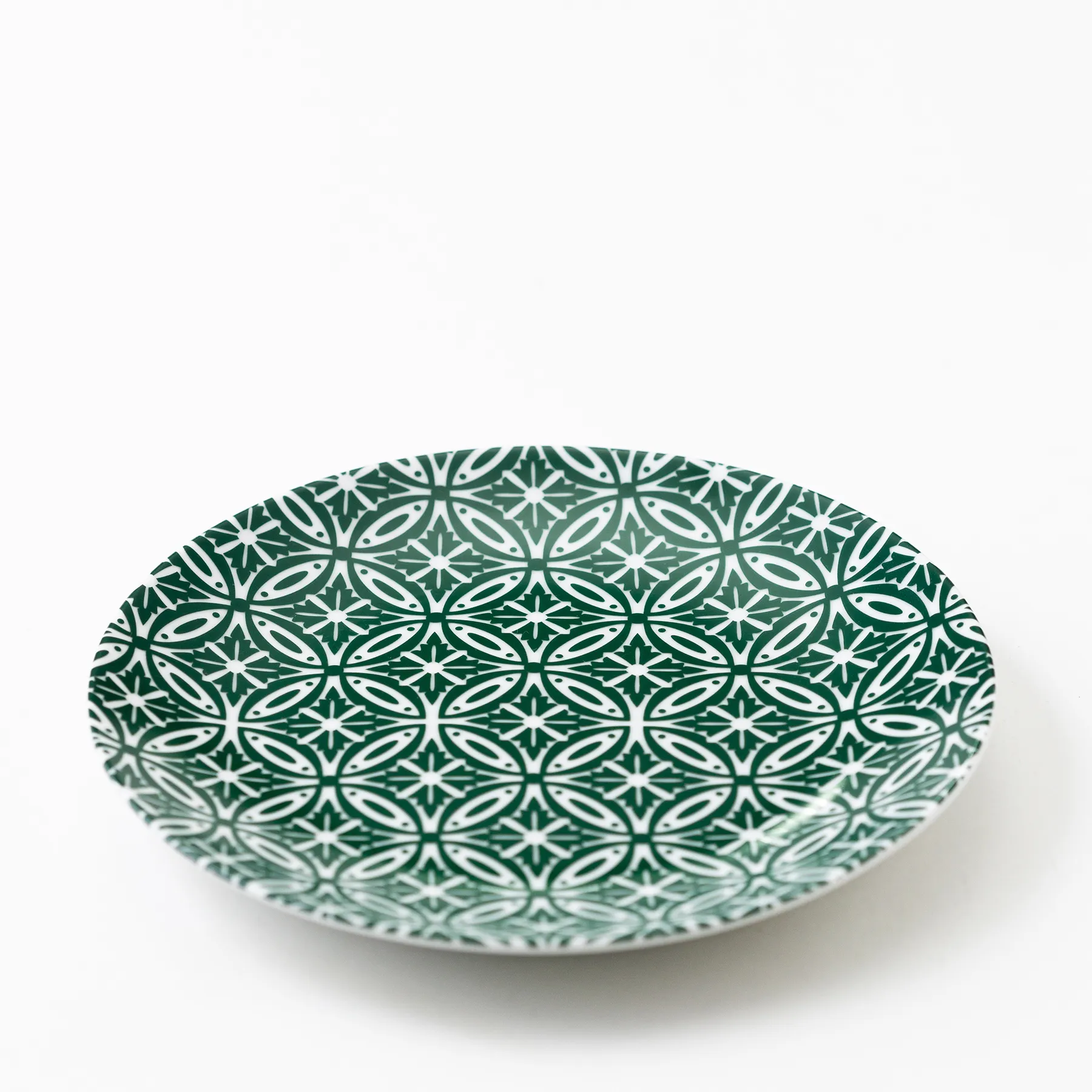 Green Patterned Dinner Plate Christmas - 8"