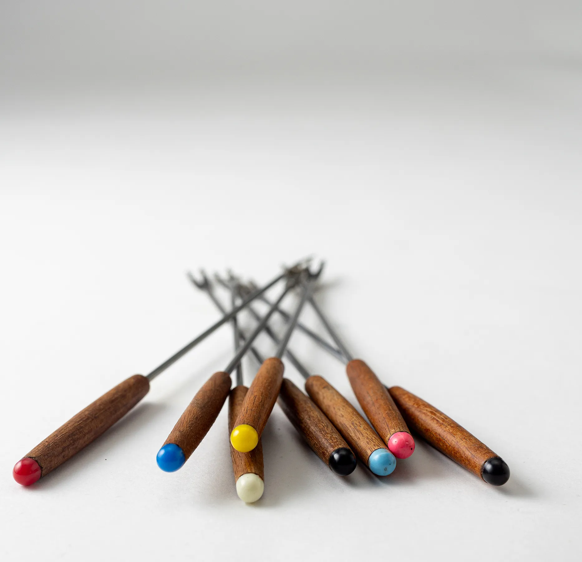 Multi Colored Fondue Folks  8"long