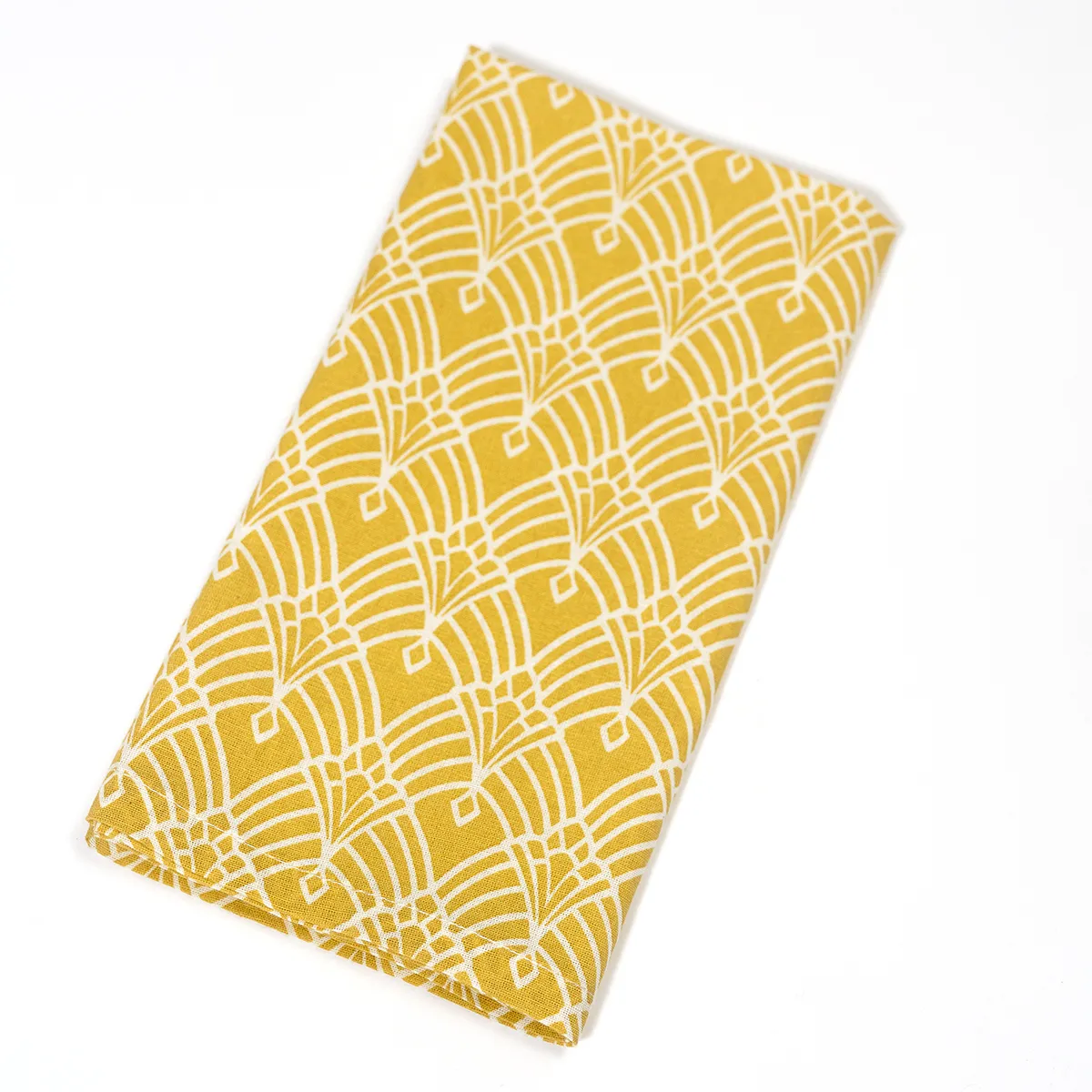 Yellow and White Art Deco design - Cloth Napkin Pair