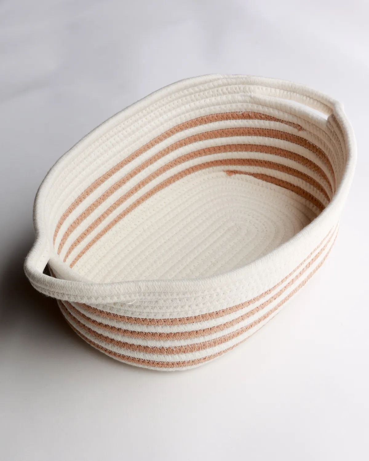 Coiled Cotton Rope Striped Bohemian Basket