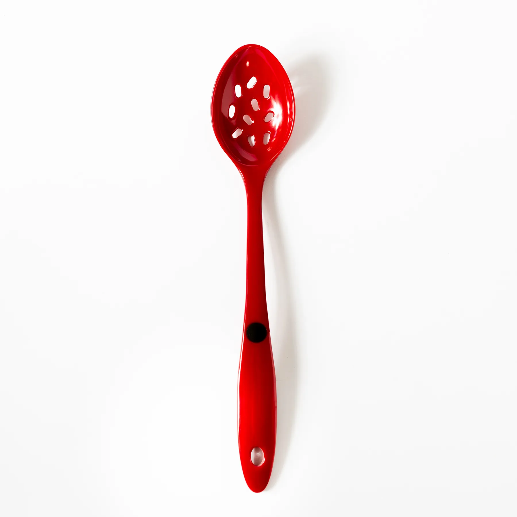 Red Plastic Slotted Spoon - 13.5"