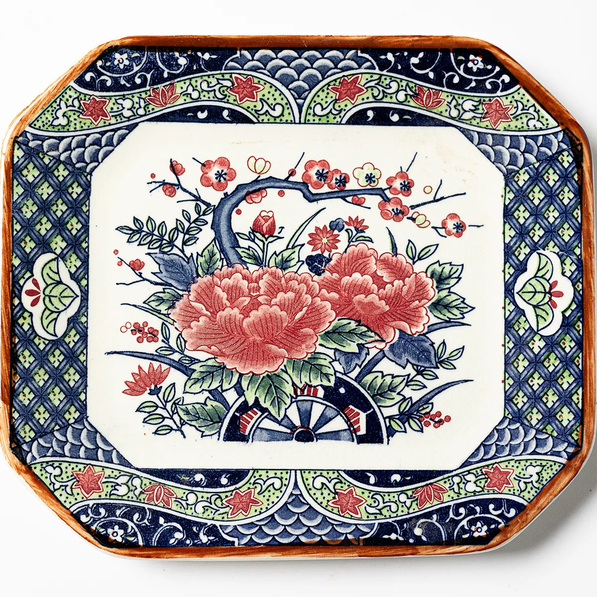 Asian Themed Amari Octagon plate with floral print 