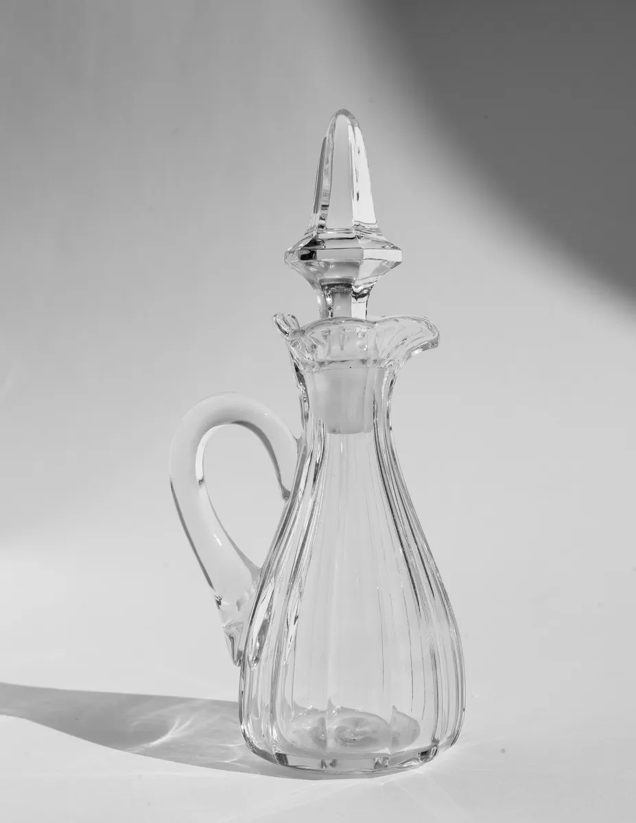 Heisey Glass Large Antique Cruet Pair Narrow Flute Stem