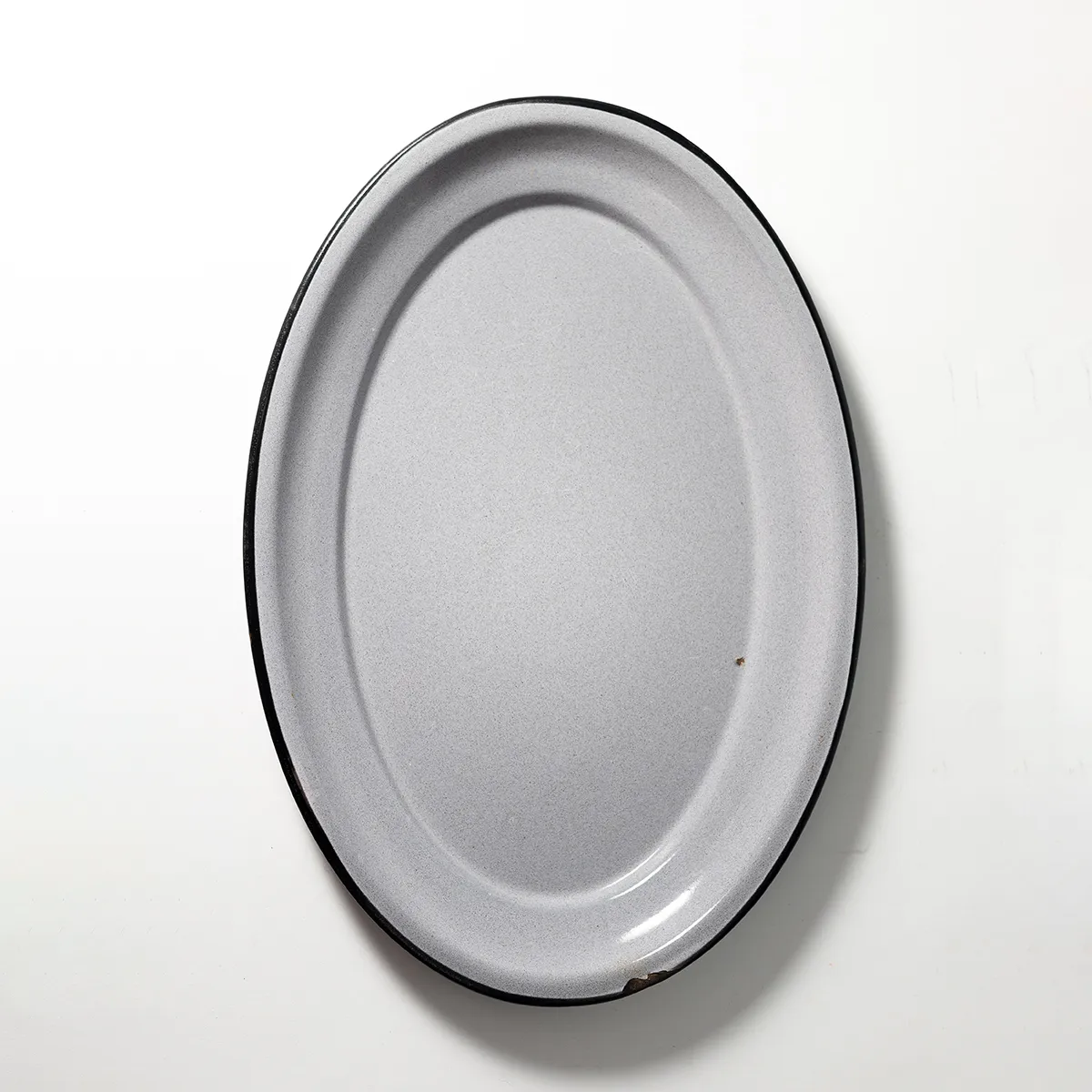 Over Sized Gray Enamelware Platter