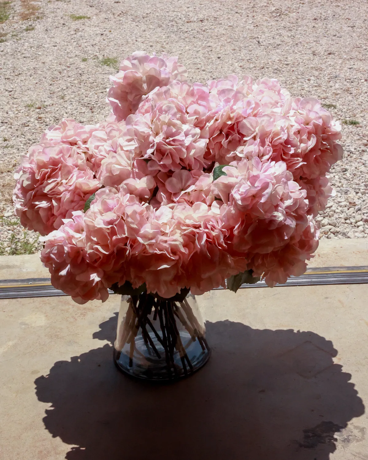 Blush Pink Silk Hydrangea Floral Centerpiece Flowers