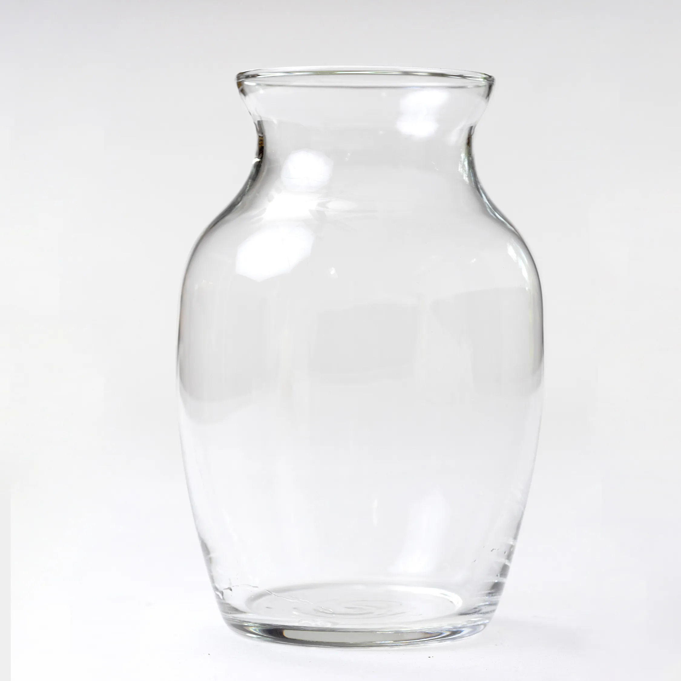 Medium Wide Clear Flower Vase - 7" x 5"