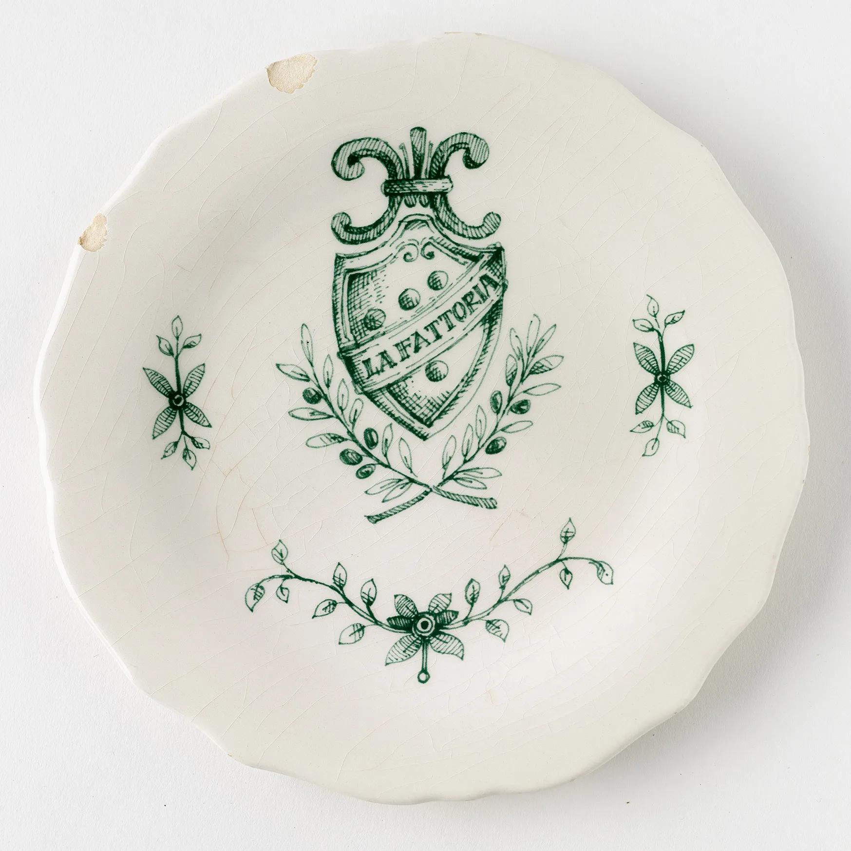 La Fattoria Green Lettered Plate - 8.25"