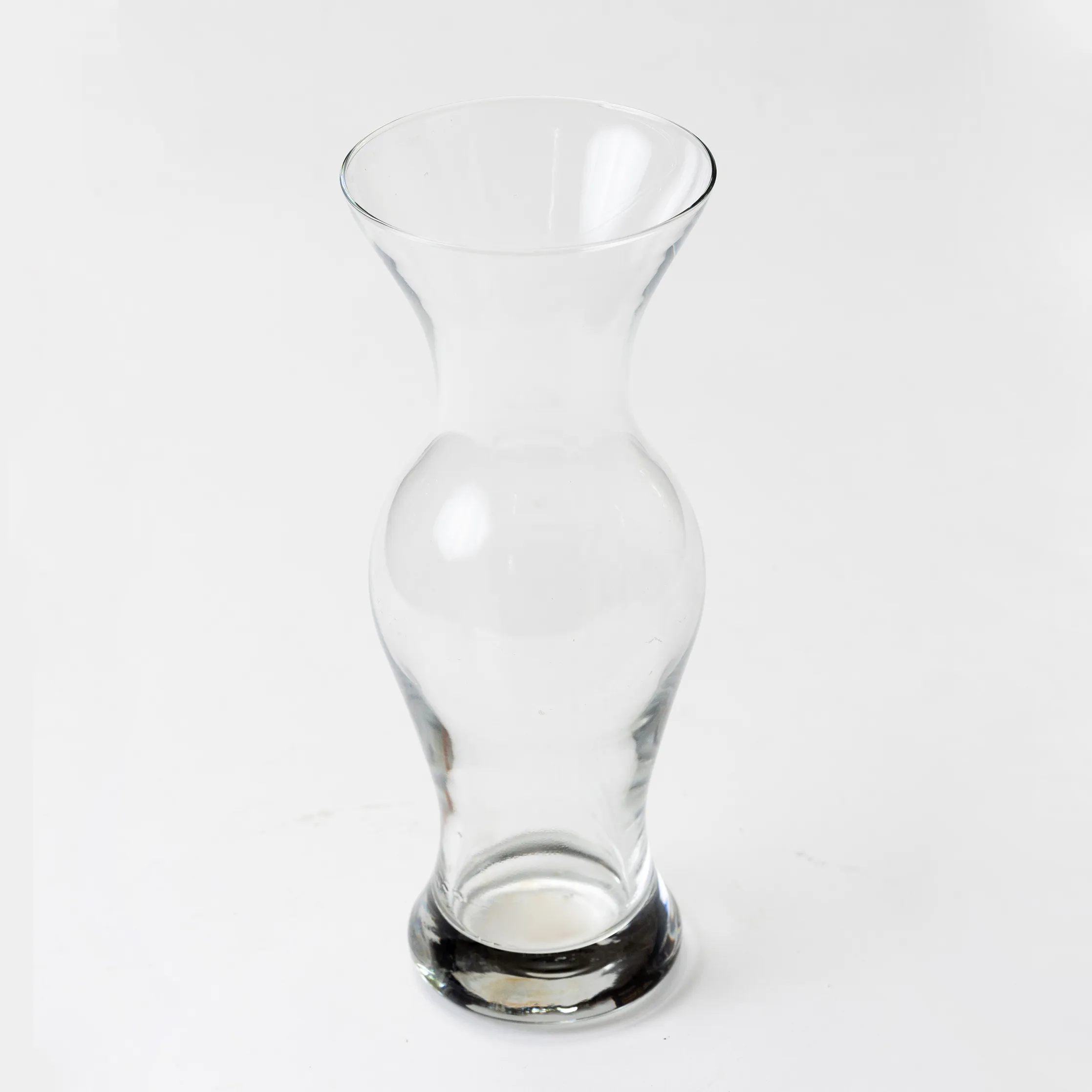 Double Hour Glass Clear Flower Vase - 9" x 3.5"