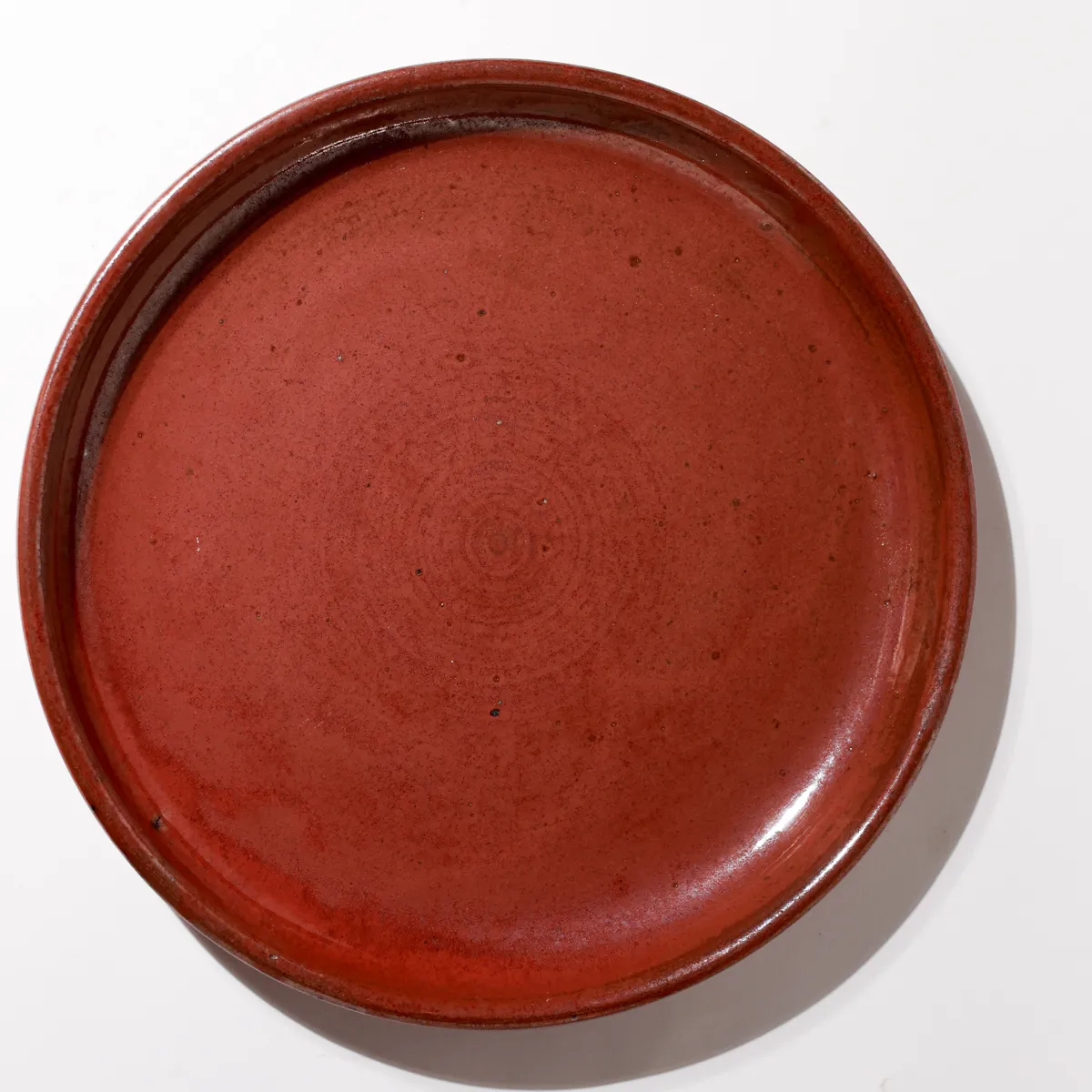 Rustic Red Glazed Handthrown Studio Pottery Plate