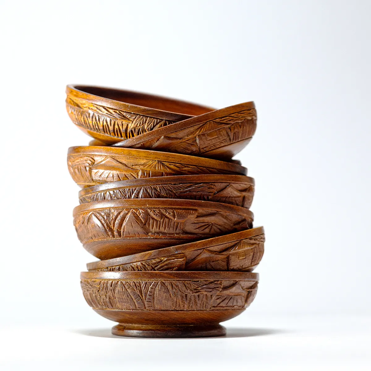 Hand Carved Teak Wooden Salad Bowls