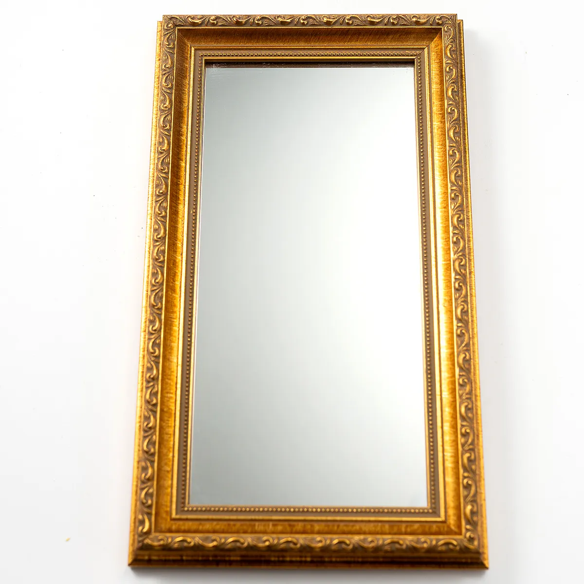 Vintage Gold leaf rectangle Mirror - 8" x 14"