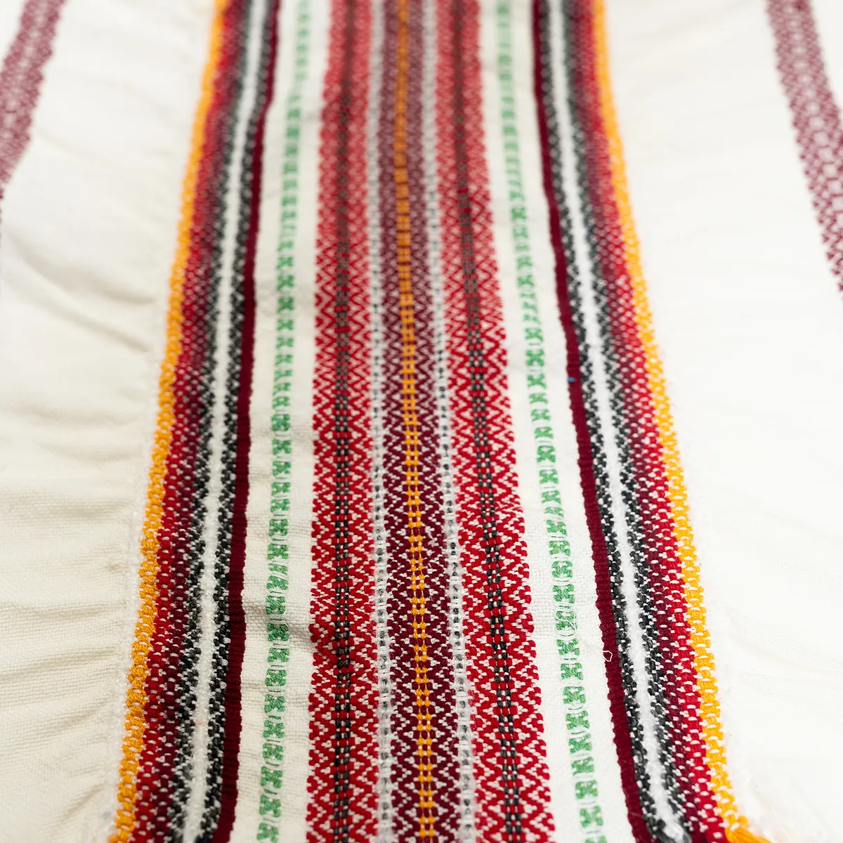 Embroidered Dishtowel with Mexican inspired colored yarn -  19" x 21"