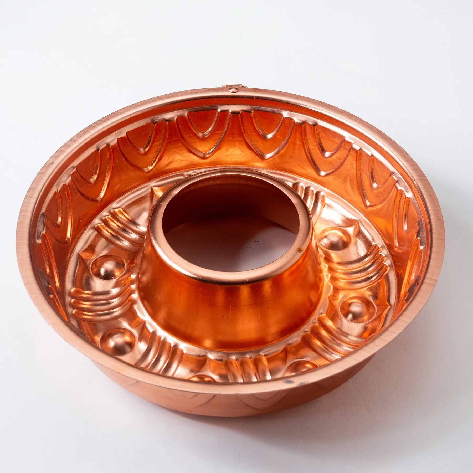 Vintage Copper Cake Pan Jello Mold Ring - 8.5" x 2.25"