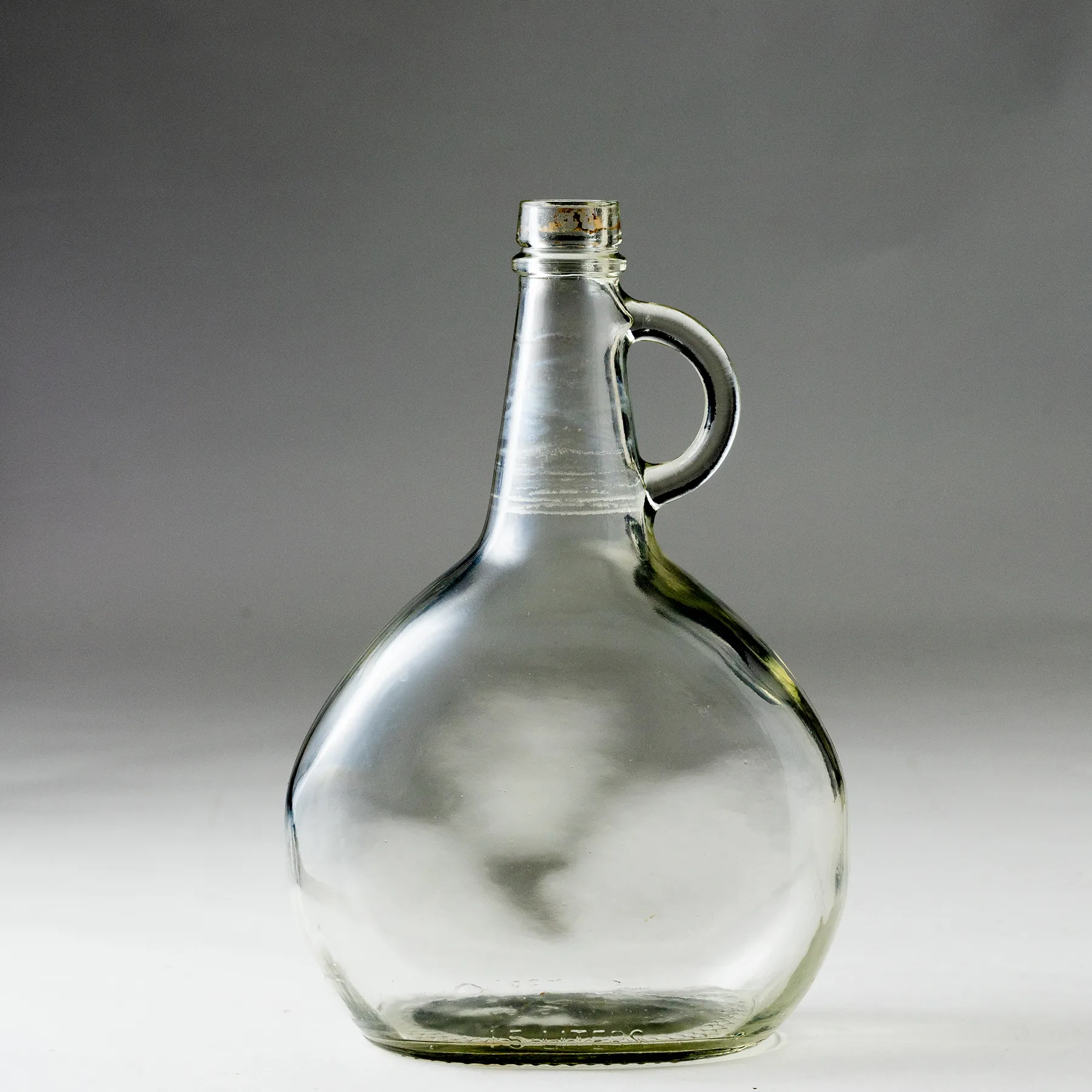 Antique Clear Glass Jug with handle - 10.25" x 6.5"