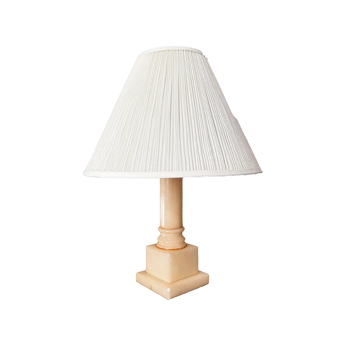 Heavy Marble Cream Colored Table Lamp