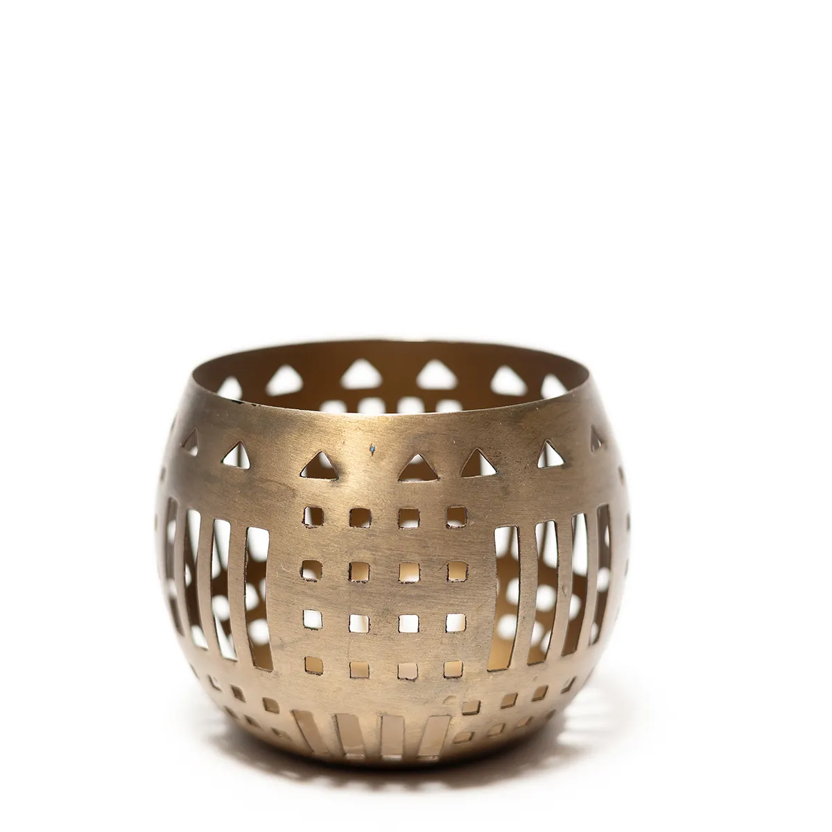 Brass Pierced Tealight Candle Holder