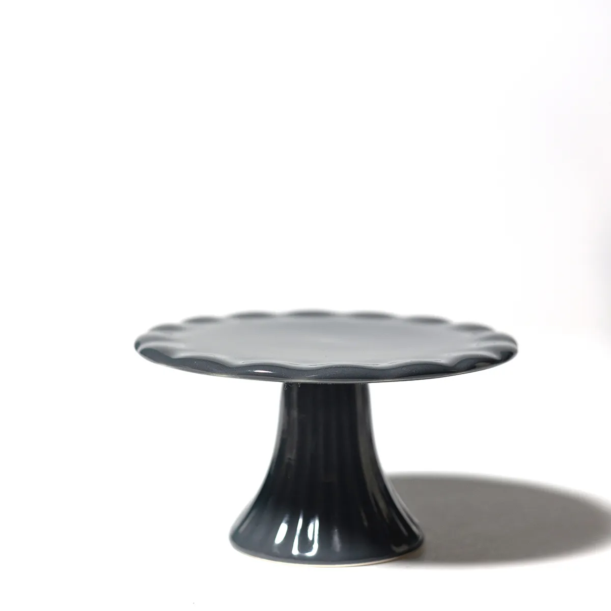 Ceramic Purple Dark Gray Cake Stand