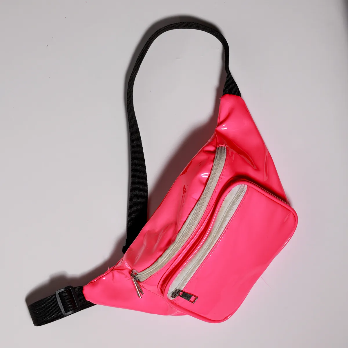 Neon Pink Patent Vinyl 80s Fanny Pack