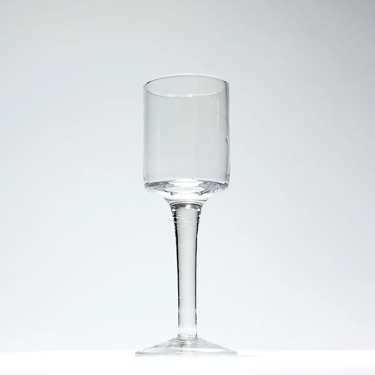 Bohemian Clear Stemmed Shot Cordial Glass, flat bottom. Single, Beautiful silhouette. 