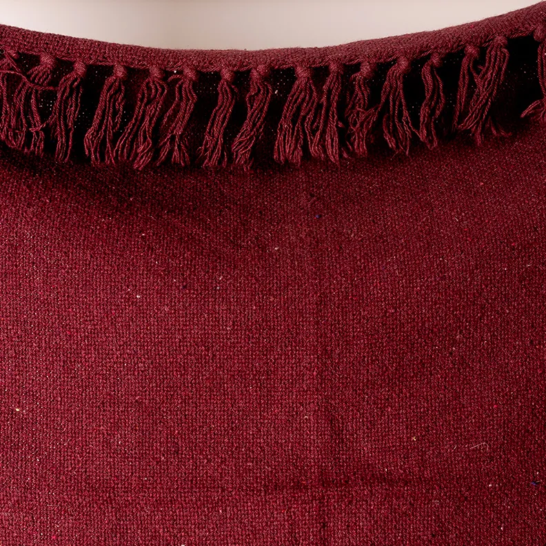 Deep Maroon Woven Blanket Throw - 4' x 6.5'