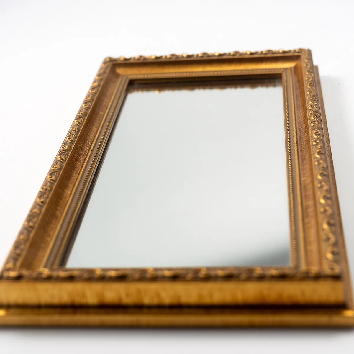 Vintage Gold leaf rectangle Mirror - 8" x 14"