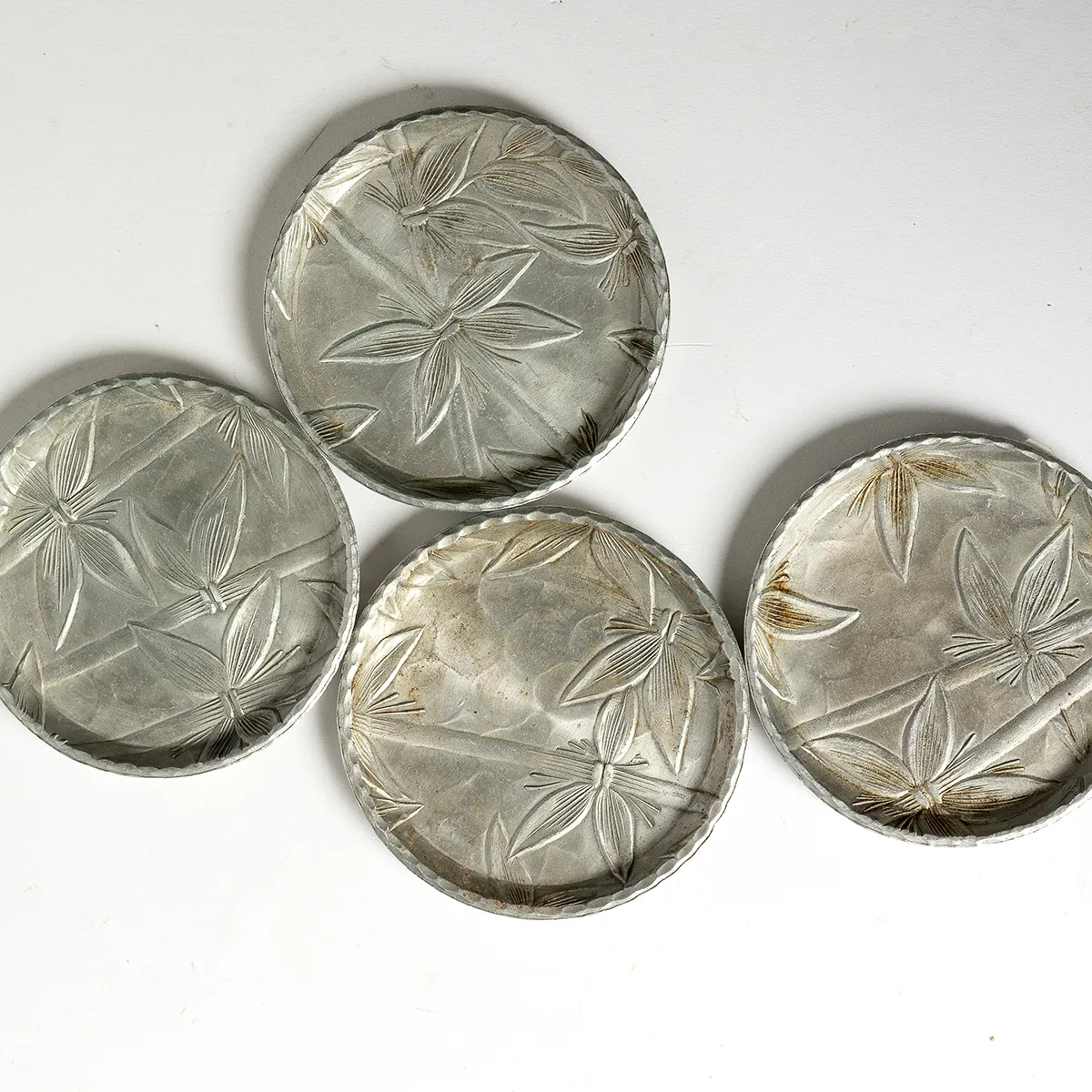 Forged Aluminum Coasters Bamboo Design Bamboo Coasters