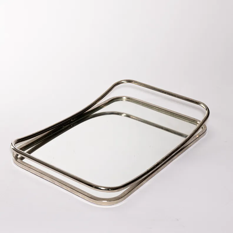 Mirrored Silver Serving Platter - 16.5" x 2"