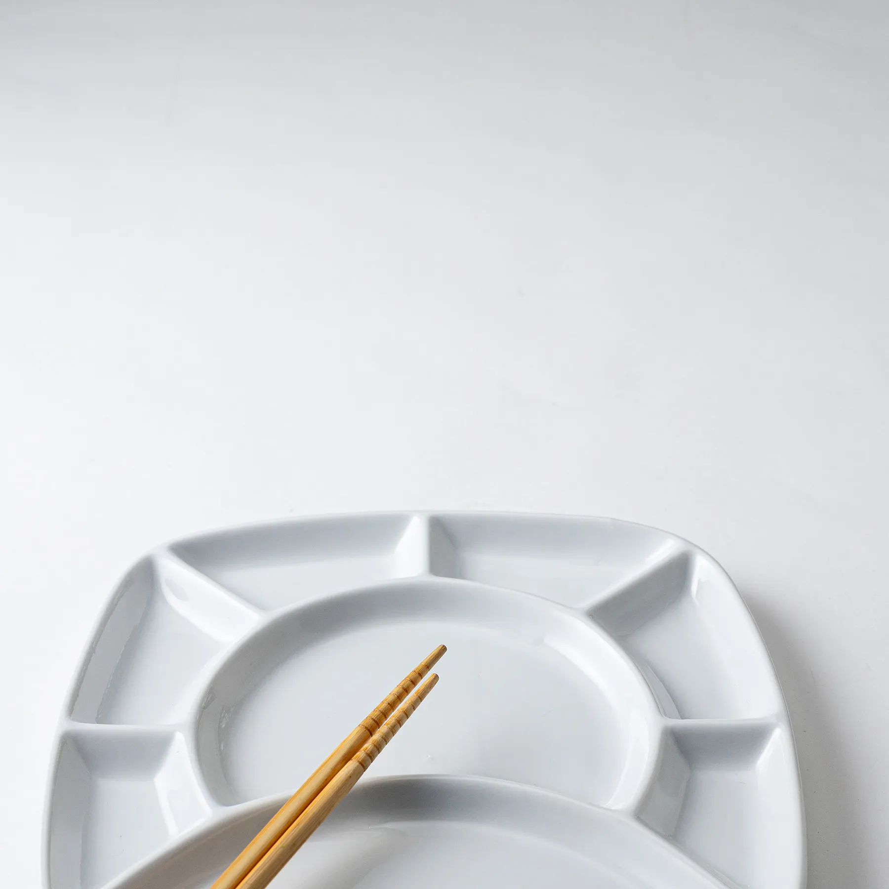 White Compartment Snack Plate 9.25" x 1"