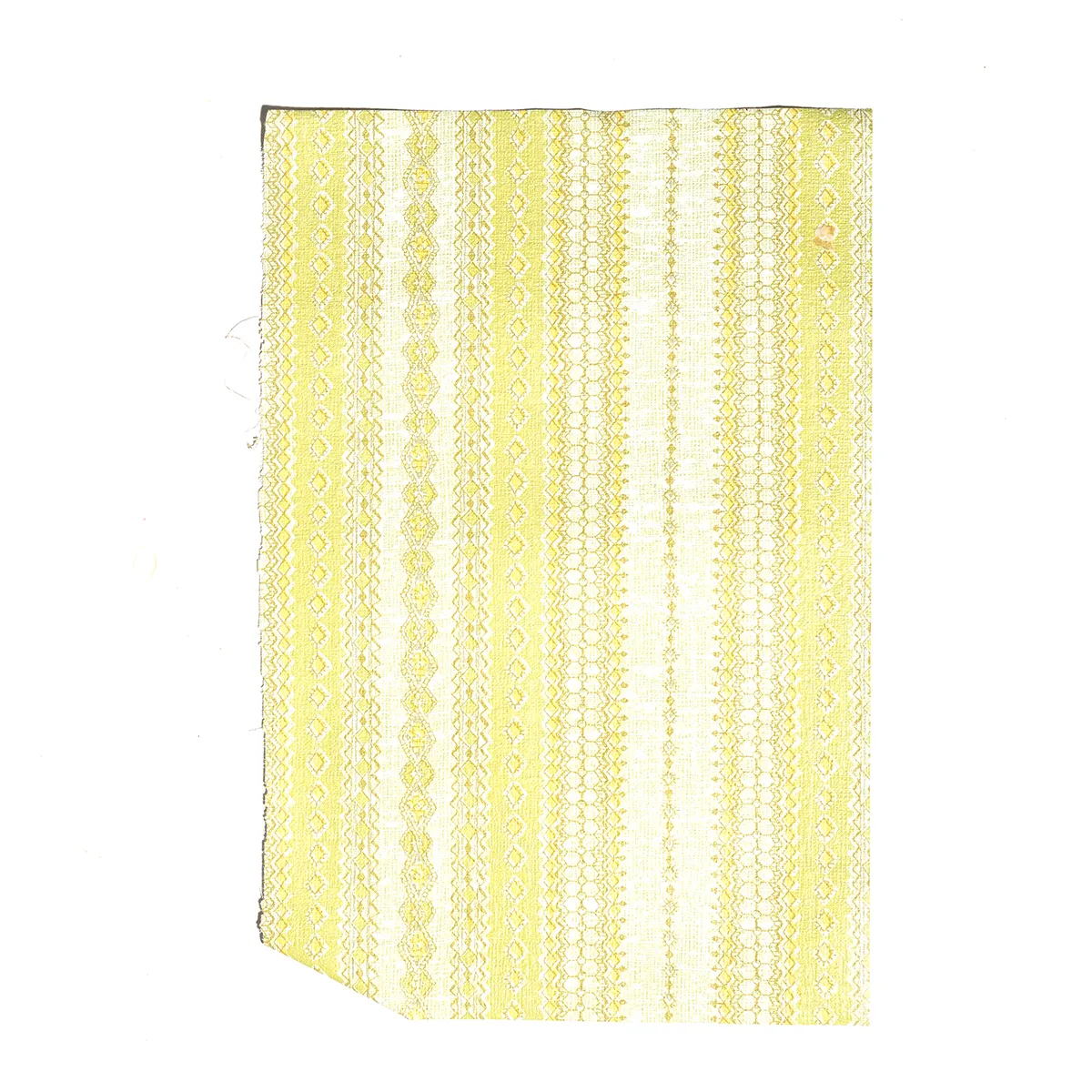 Wallpaper Remnant 1970s Shades of Green Vertical Rows of Repeating diamond Patterns