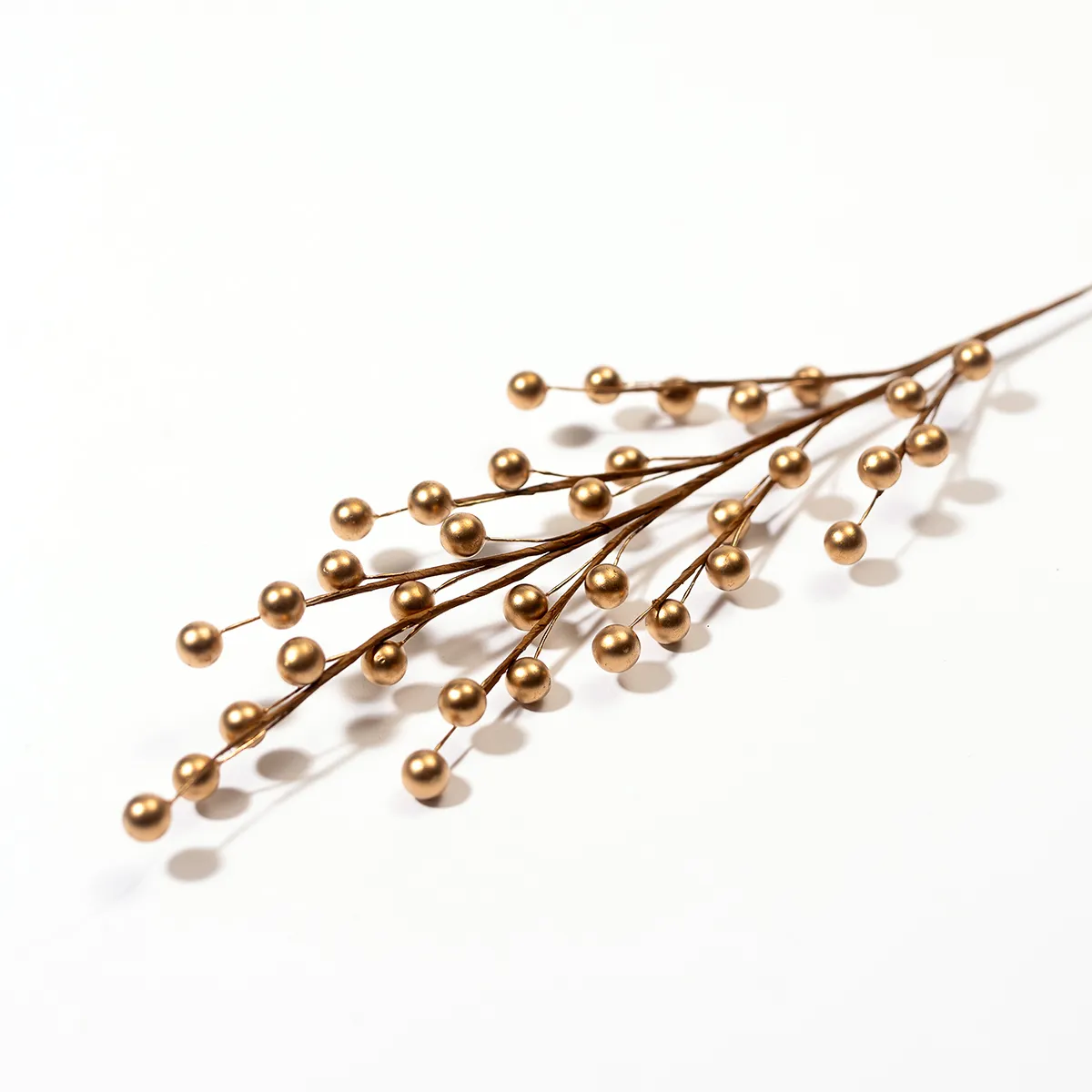 Artificial gold ball Holly Stems - 18" x 4"