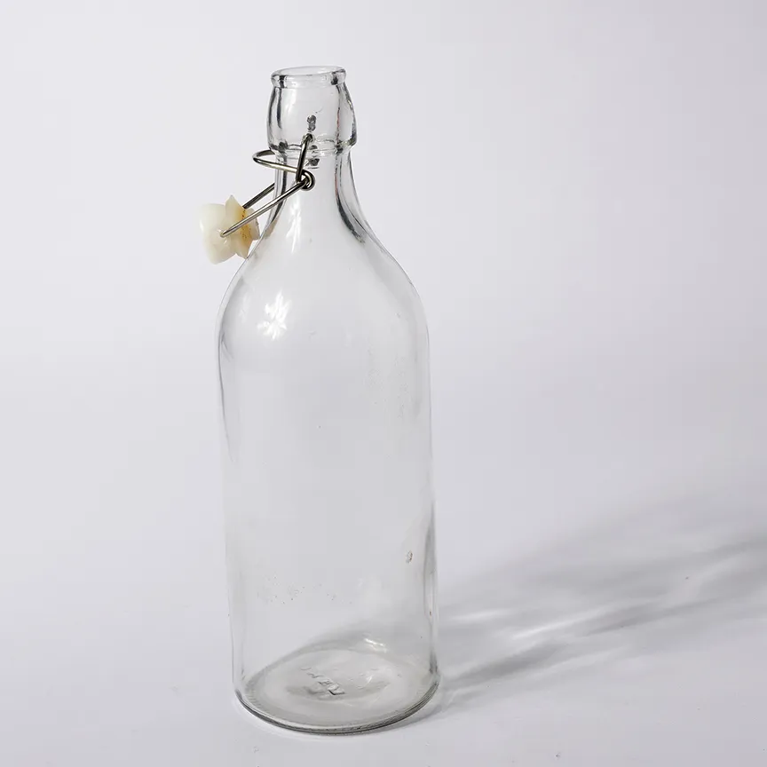 Clear Plain Round Ikea Bottle Decanter with a Ceramic Stopper