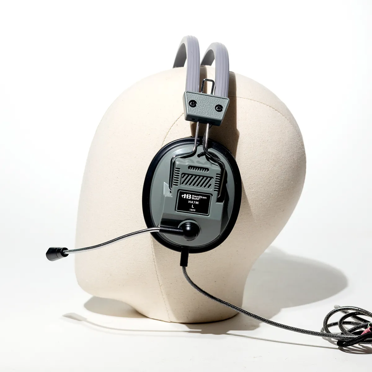 Hamilton Buhl Headphones Heavy Gray and Black headset with adjustable mouth piece, sports, classroom, broadcast