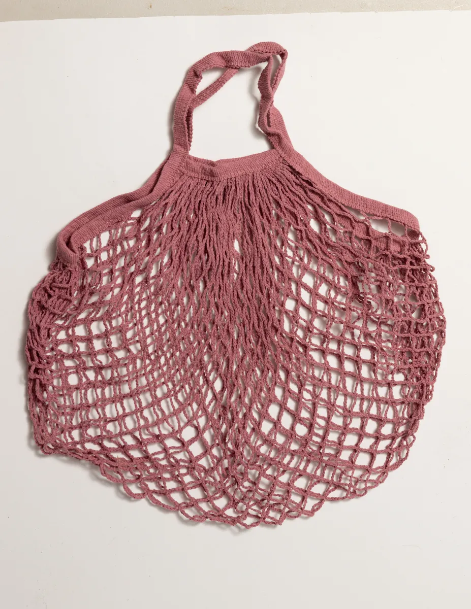 Mesh Bags, Farmer's Market Bag Lime Green, Mauve, and Canary Yellow - Short Handle