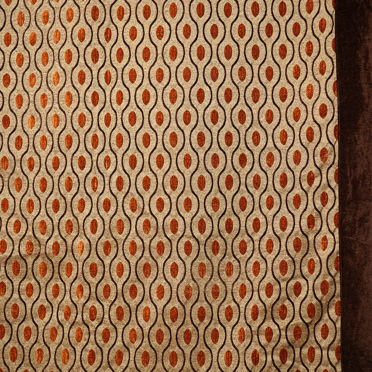 Surface Fabric: Curtain Brown and Gold Retro Tapestry Fabric Wavy Design orange Tablecloth, Fabric, Wallpaper, Surface, Curtain - 80" x 43"