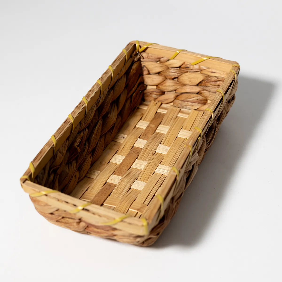 Small Tan Rectangular Woven Basket