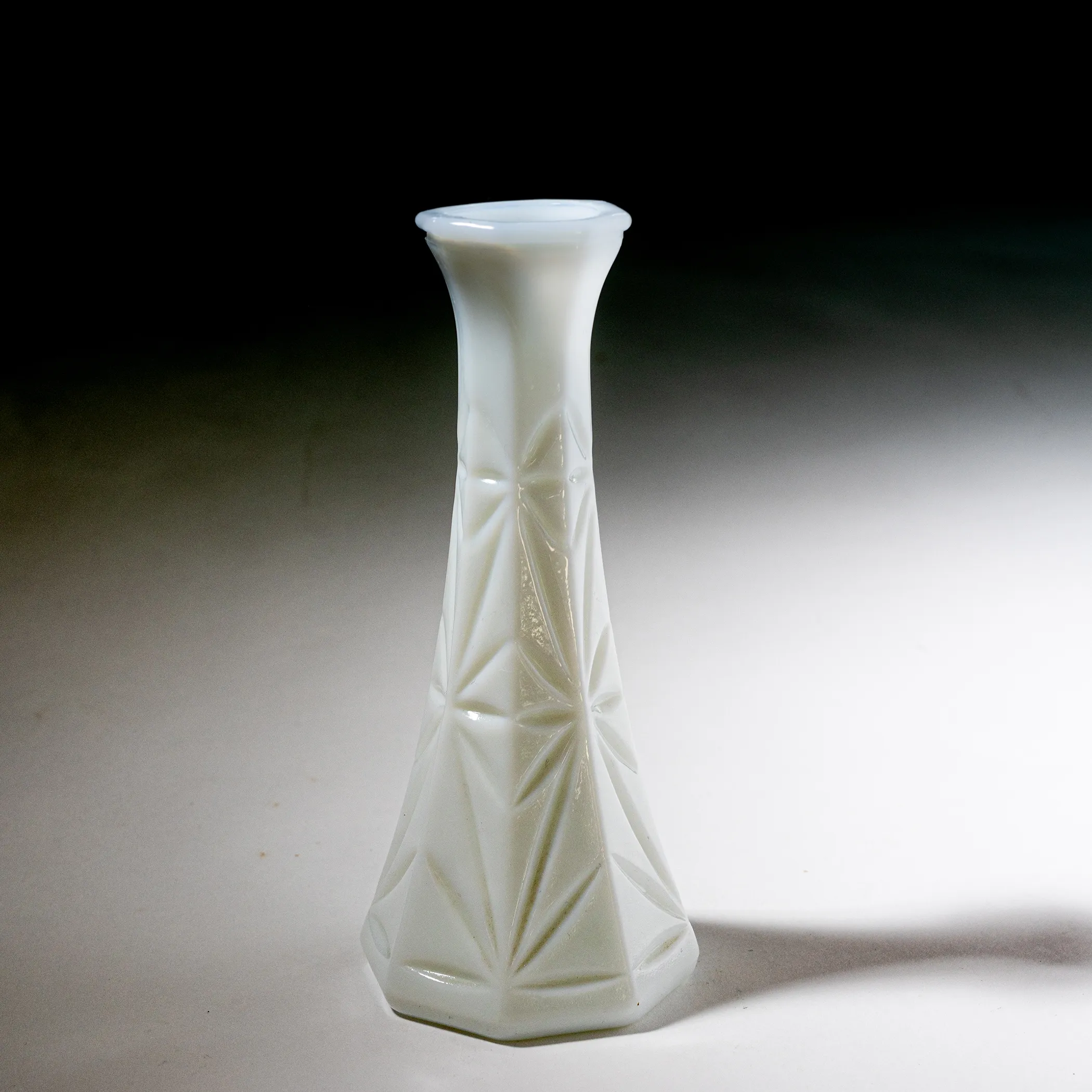 Medium Height Milk Glass Bud Vase - 6" x2.25"