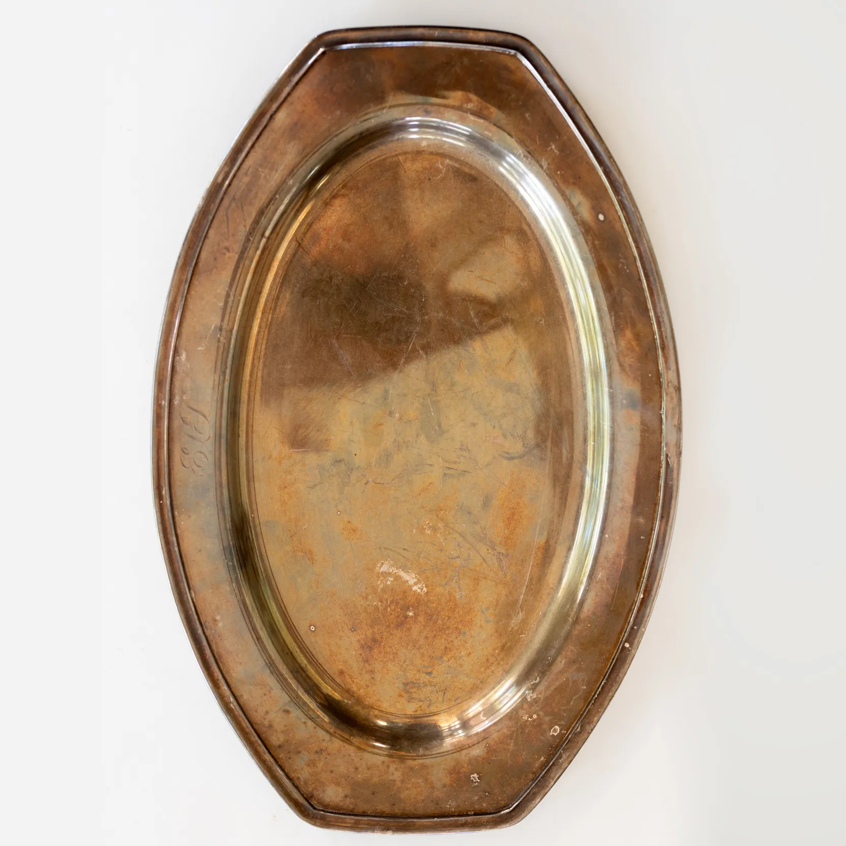 Huge Silver Plate Patina - 13.75 x 5"