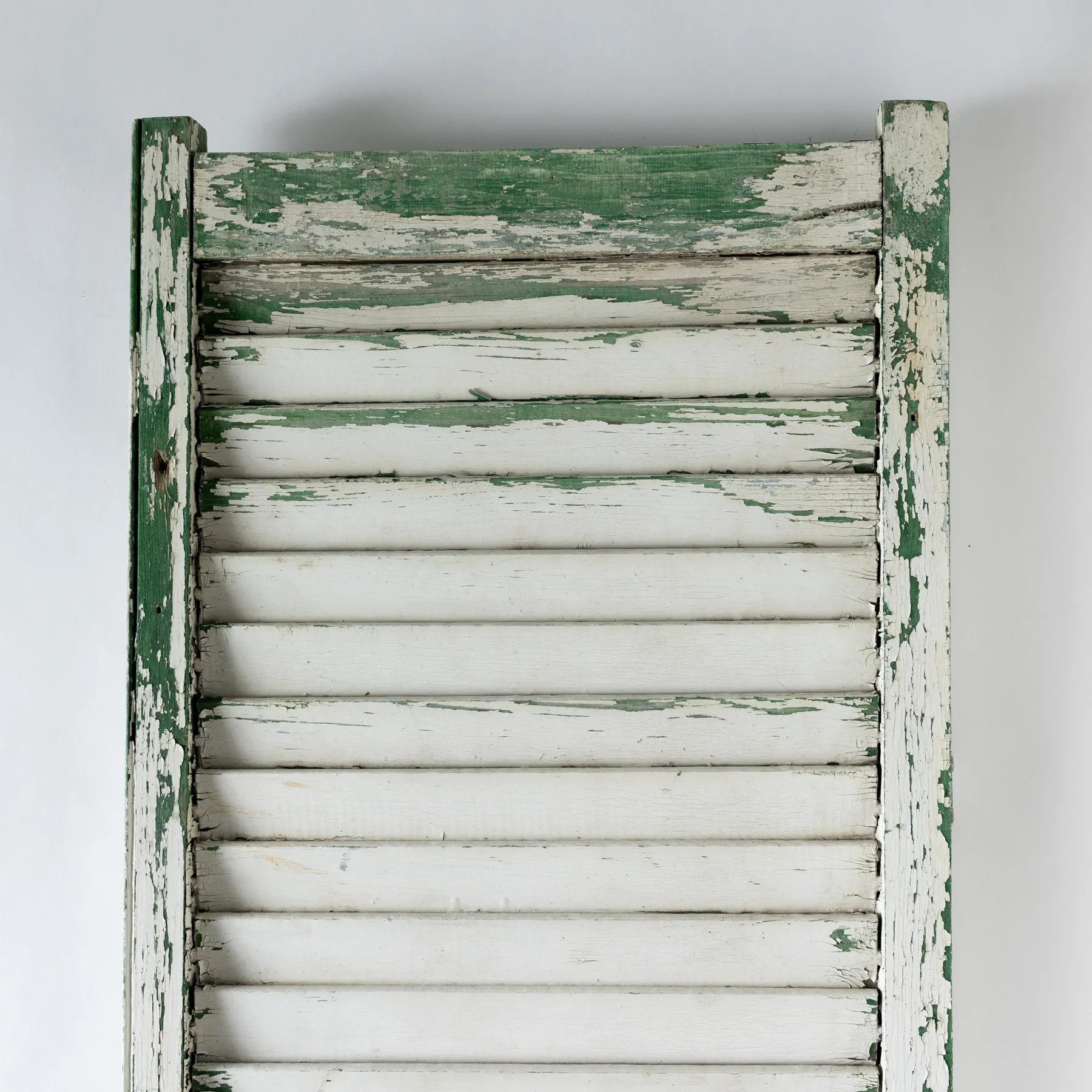 Surface Rustic Wood: Dilapidated Green and White shutter doors 4.5' x 1.4' together or 4.5' x 2.8' separate
