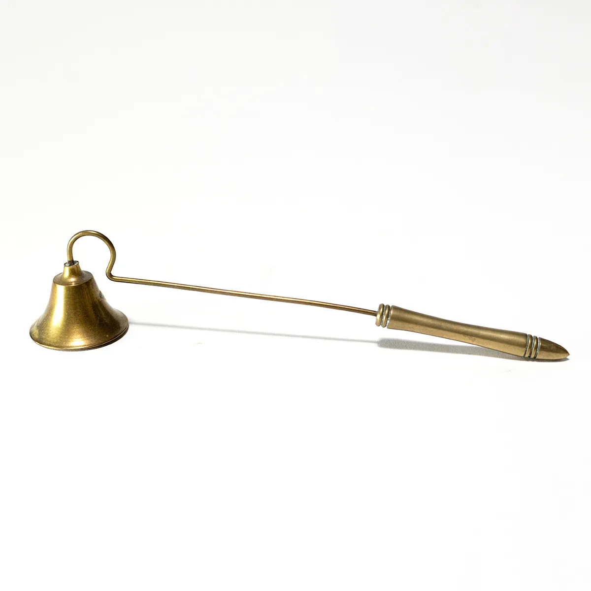 Vintage Brass Candlestick and Candle Snuffer 1970