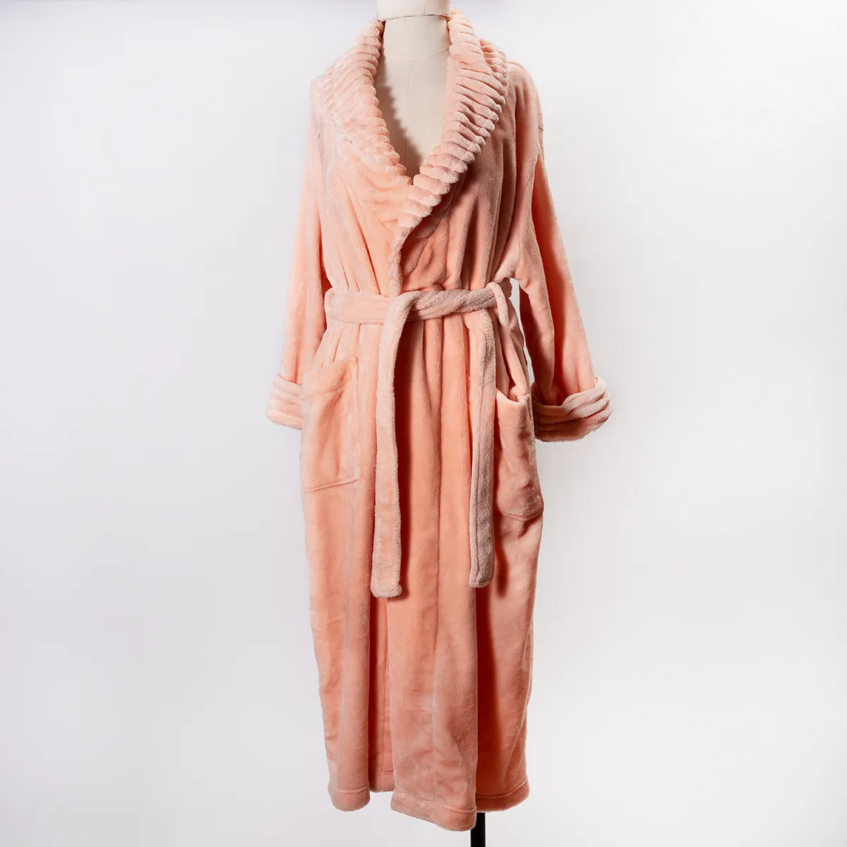 Peach Bathrobe full length - Small